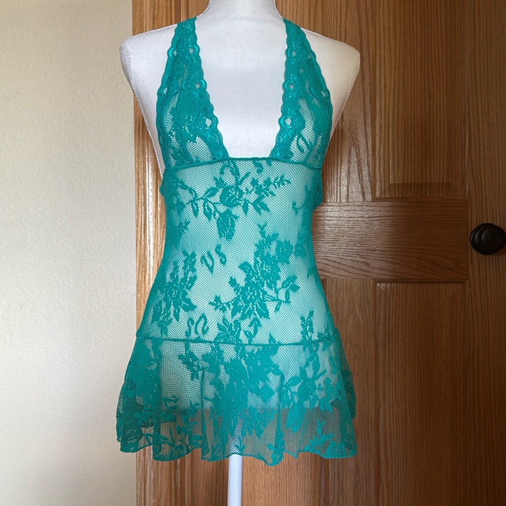 Victoria's Secret Green Lace Chemise Intimates